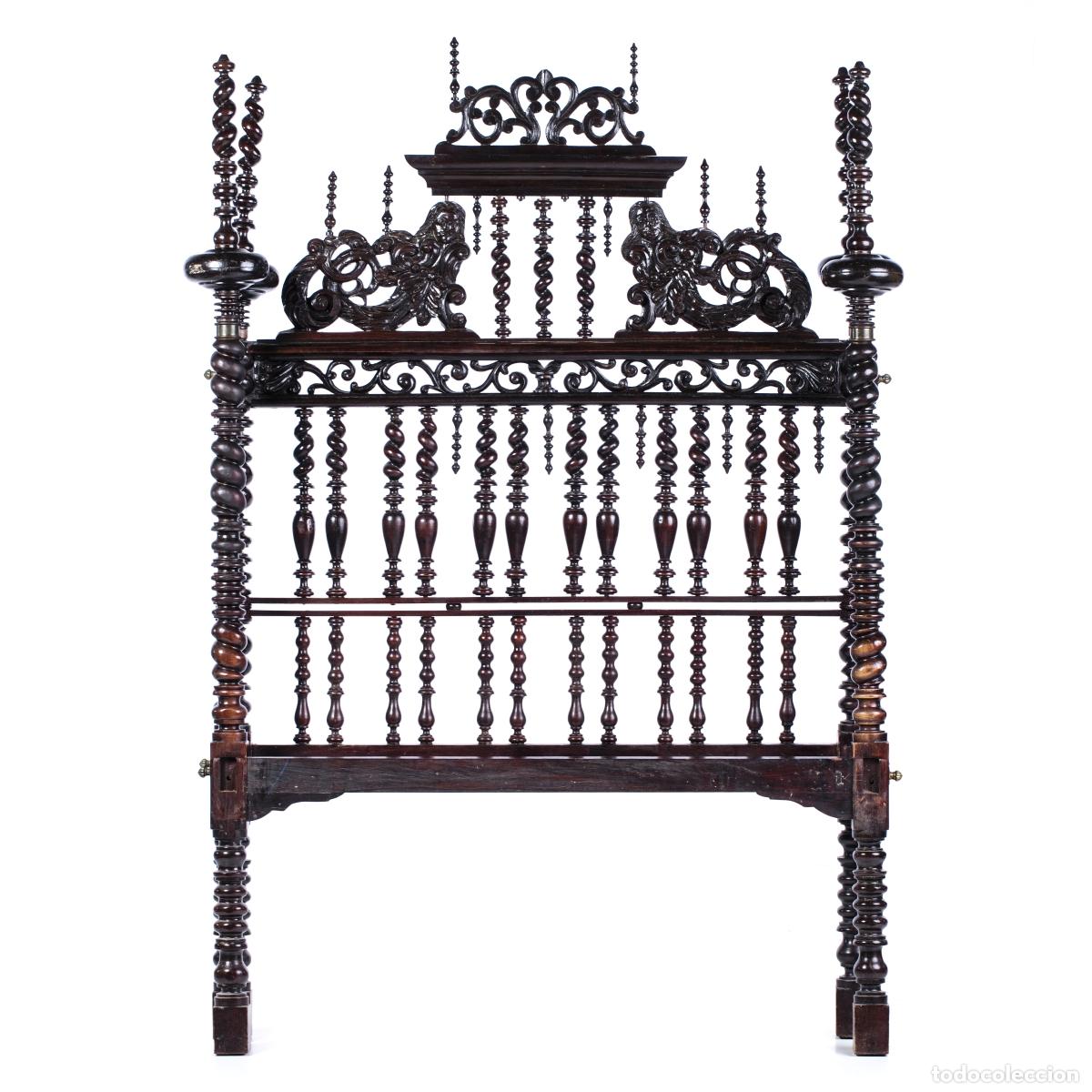 Antiquit&auml;ten: Cama de encaje de bolillos hecha de palisandro - siglo XVII