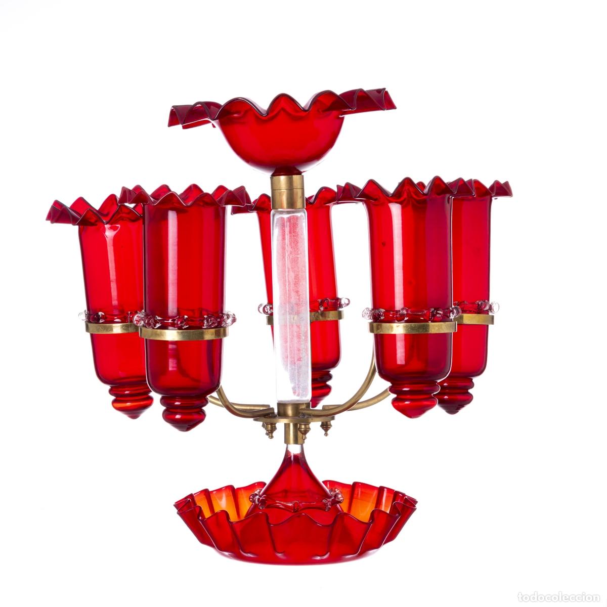 Antiques: Cristal y vidrio - Centro de mesa floral