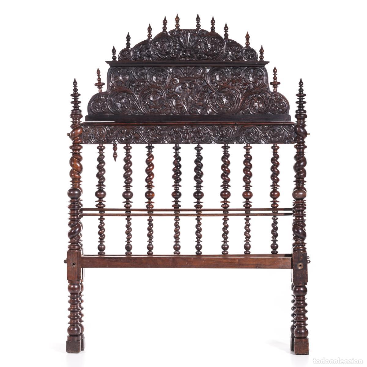 Antiquit&auml;ten: Cama de encaje de bolillos hecha de palisandro - siglo XVII
