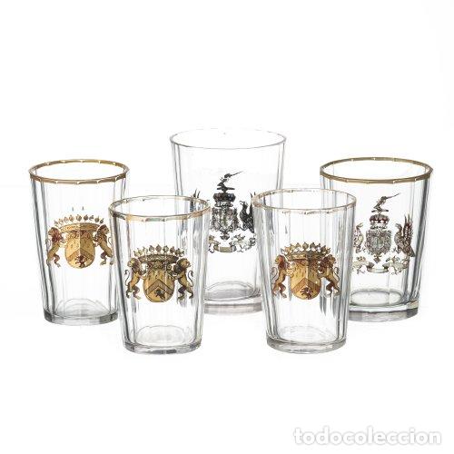 Oggetti Antichi: Cristal y vidrio - Cinco vasos facetados