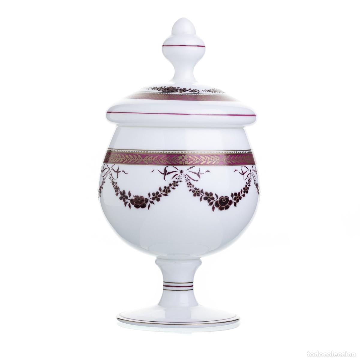 Antiques: Cristal y vidrio - Compota de vidrio opalino - Siglo XIX
