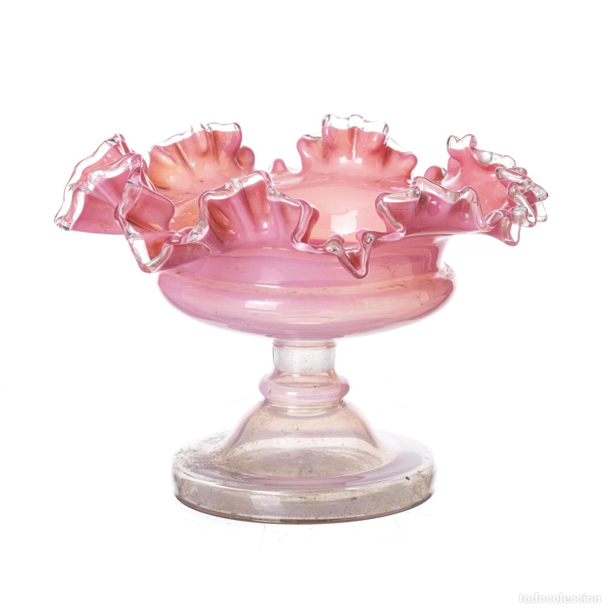 Antiques: Cristal y vidrio - Frutero de vidrio - Siglo XIX