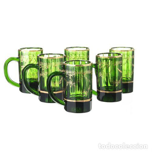 Antiguidades: Cristal y vidrio - Seis tazas