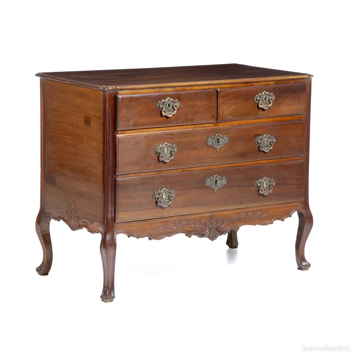 Antiquit&eacute;s: C&oacute;moda del rey Jos&eacute; I en madera vinh&aacute;tico - siglo XVIII