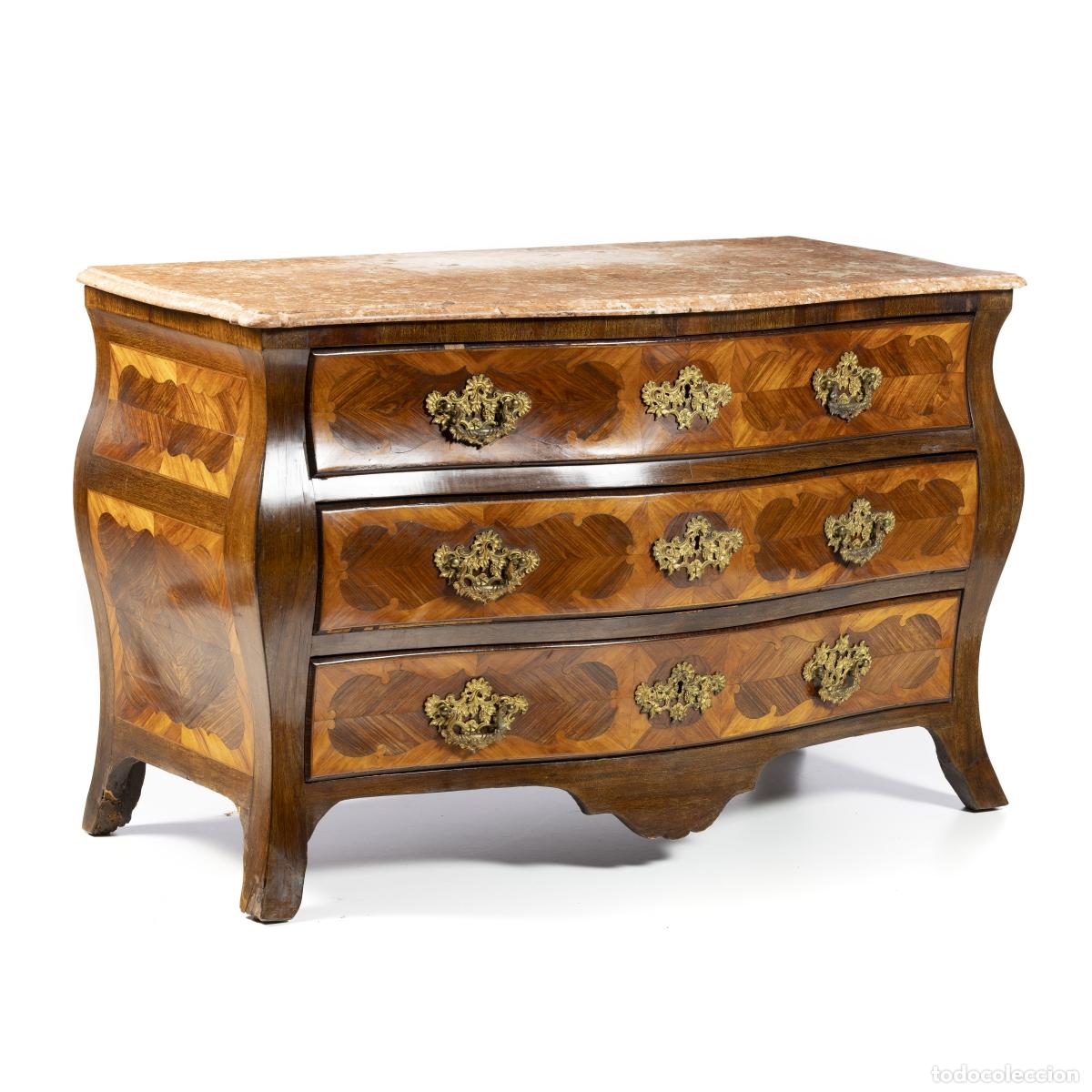 Antig&uuml;edades: C&oacute;moda de palisandro y madera de jacarand&aacute; - siglo XVIII - Foto 1