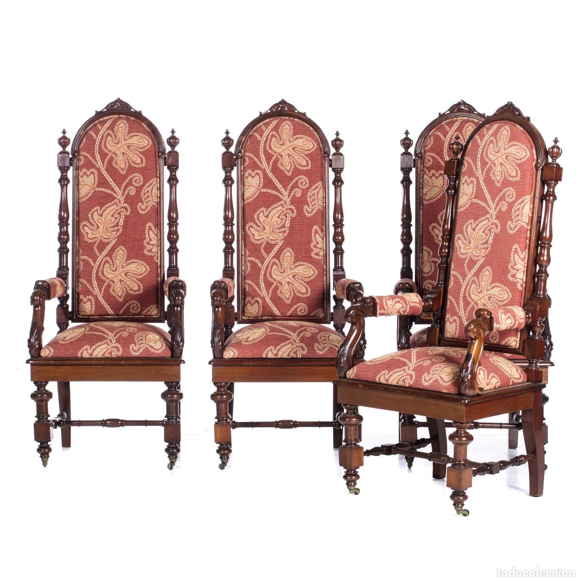 Antiquit&eacute;s: Conjunto de cuatro sillones de estado - siglo XIX