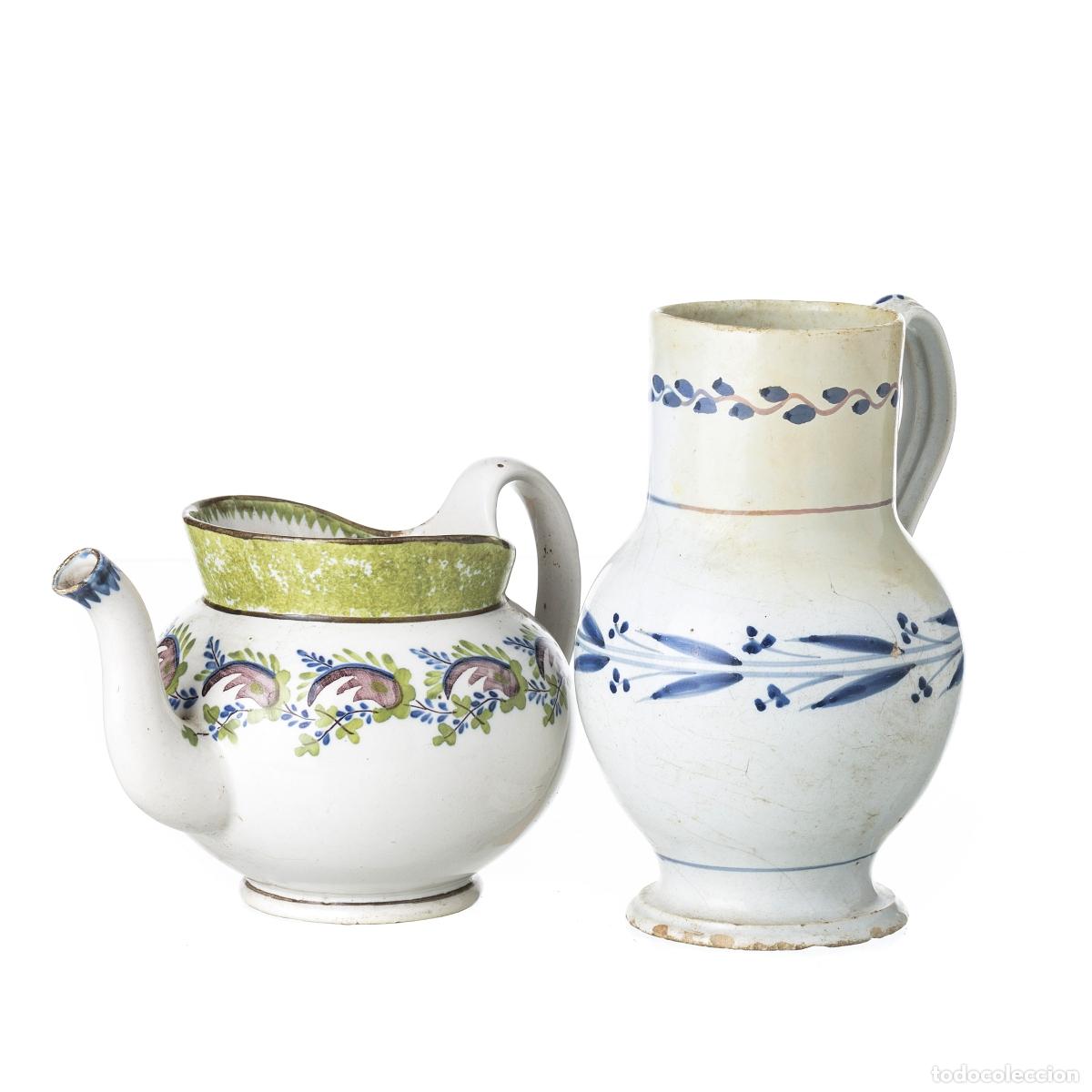 Oggetti Antichi: Cer&aacute;mica - Taza y tetera de cer&aacute;mica - Siglo XIX
