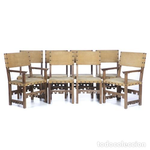 Antiguidades: Conjunto de seis sillas y dos sillones - siglo XIX
