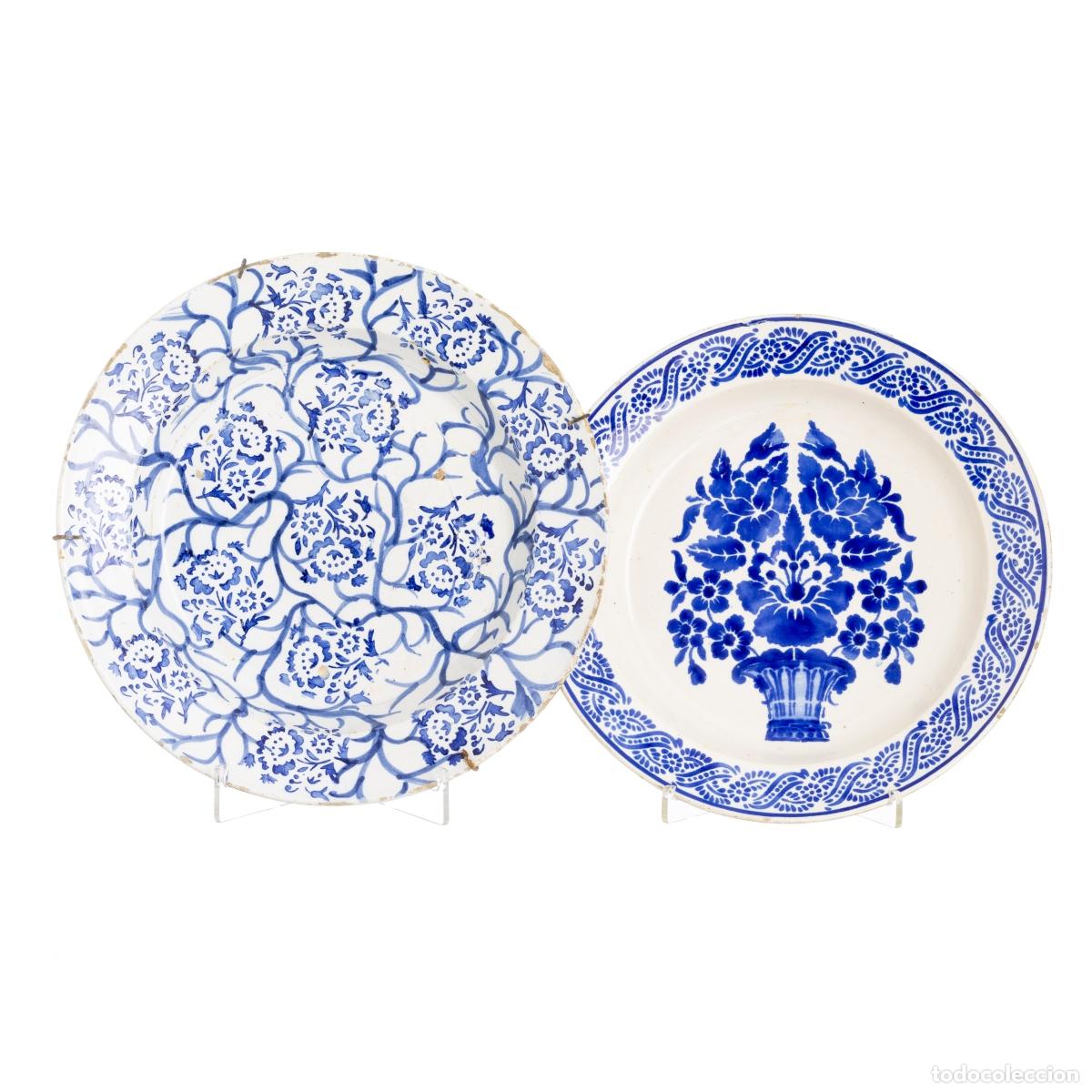 Antiques: Cer&aacute;mica - Dos platos de cer&aacute;mica - Siglo XIX
