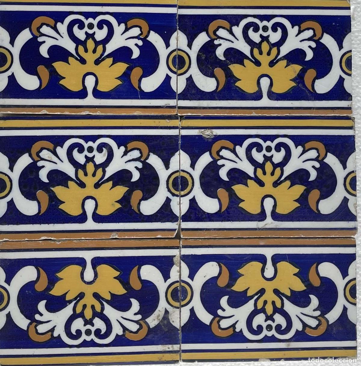 Antiguidades: Cer&aacute;mica - Lote de doscientos dieciocho azulejos de borde - Siglo XIX