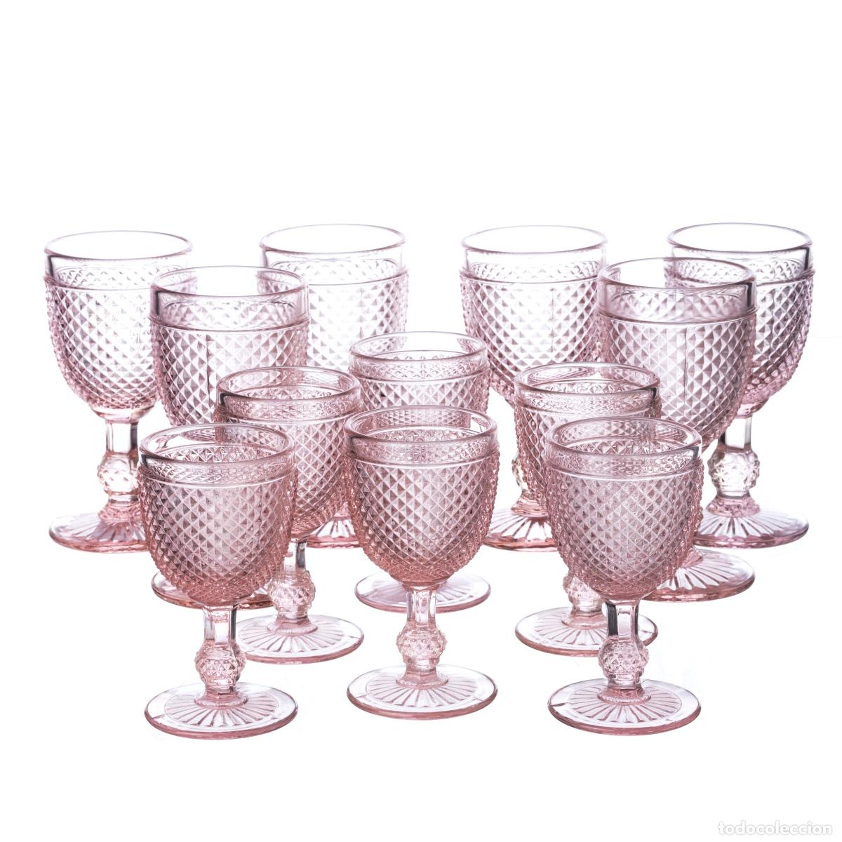 Antiguidades: Cristal y vidrio - Juego de doce vasos
