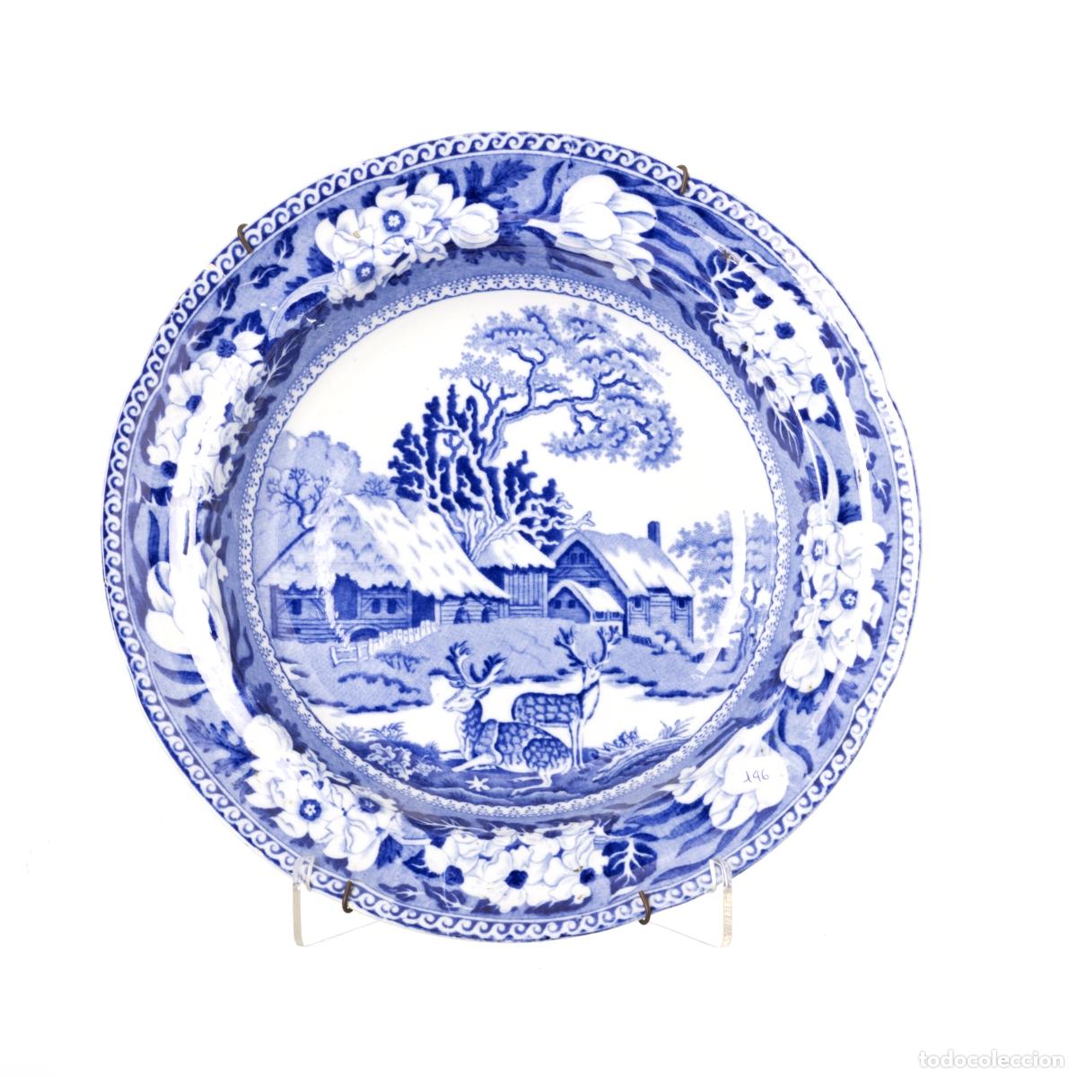 Antig&uuml;edades: Cer&aacute;mica - Plato hondo de cer&aacute;mica - Siglo XIX