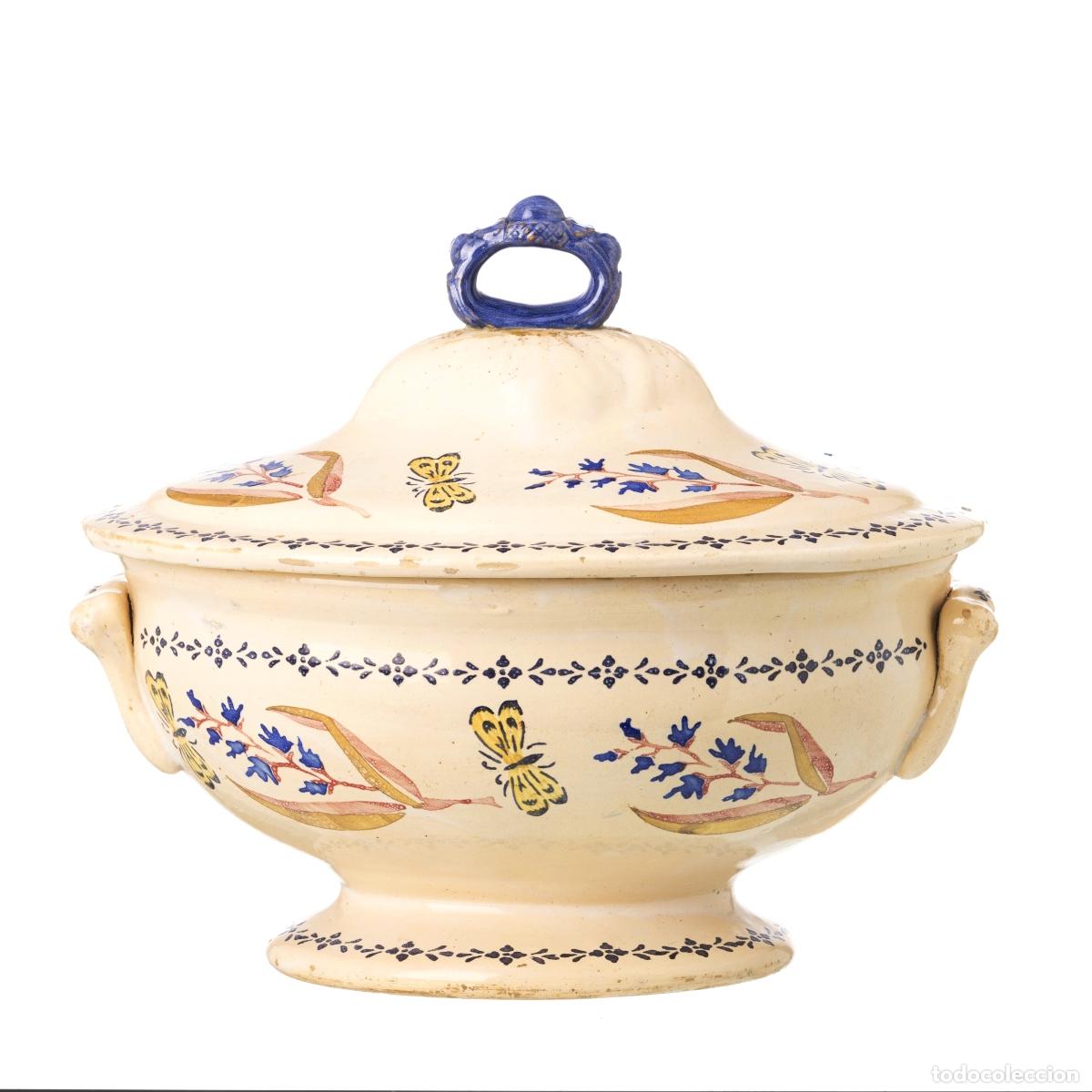 Antiques: Cer&aacute;mica - Sopera de cer&aacute;mica con tapa - Siglo XIX