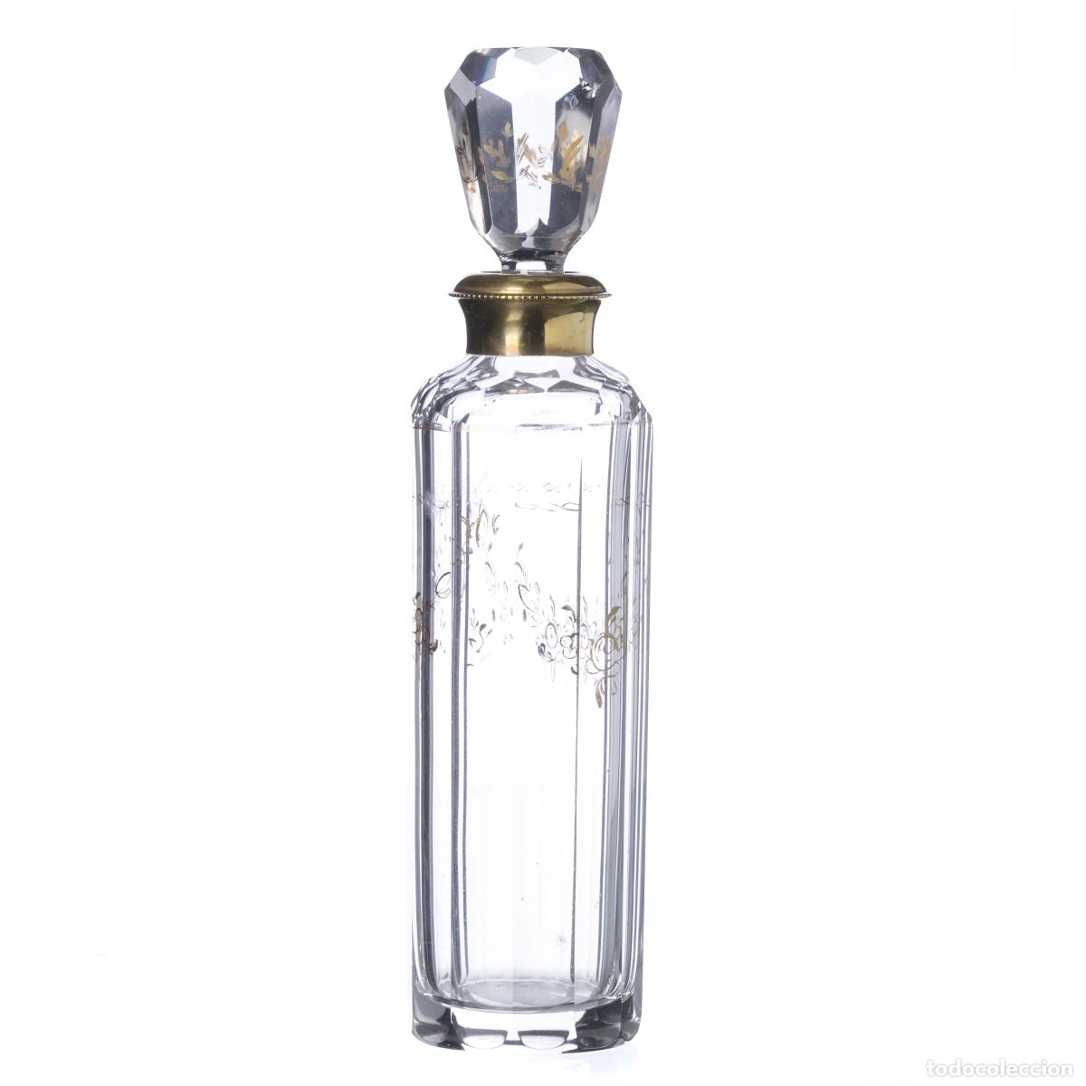 Antiques: Cristal y vidrio - Botella de cristal tallado - Siglo XIX