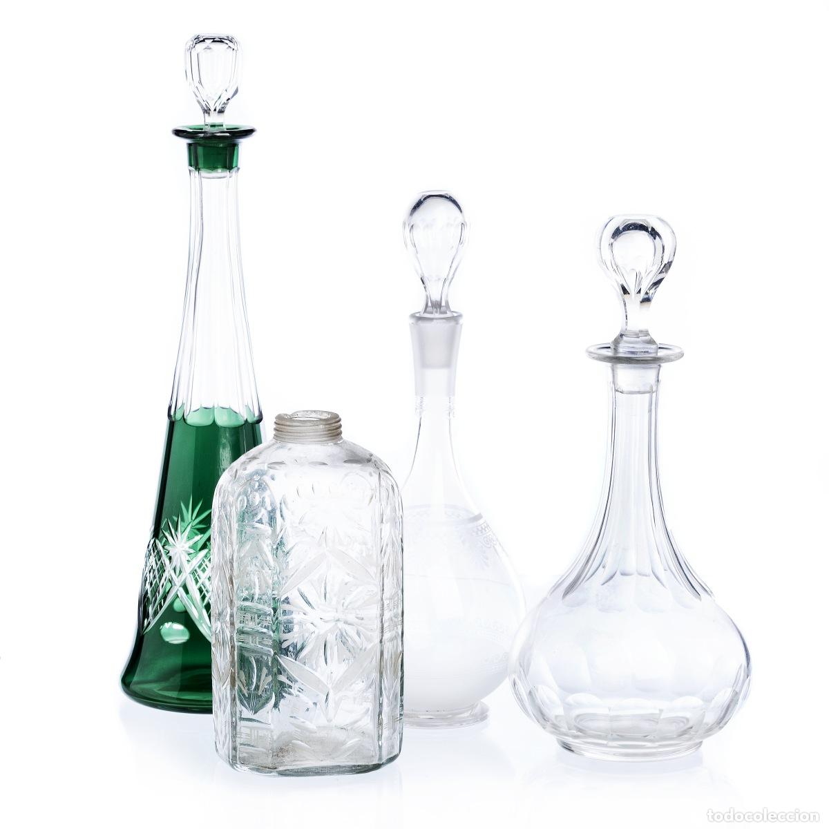 Oggetti Antichi: Cristal y vidrio - Lote de cuatro botellas