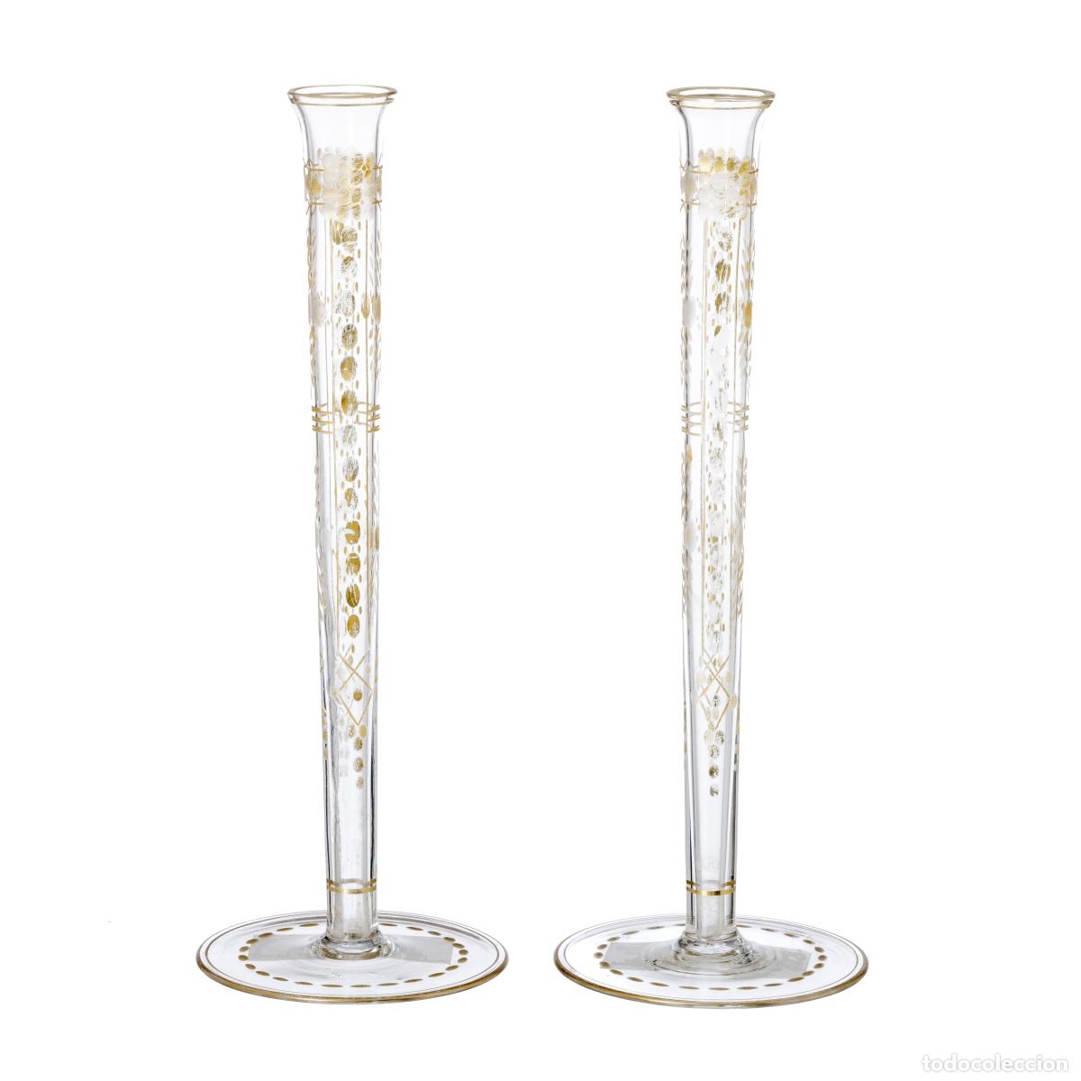 Oggetti Antichi: Cristal y vidrio - Par de jarrones