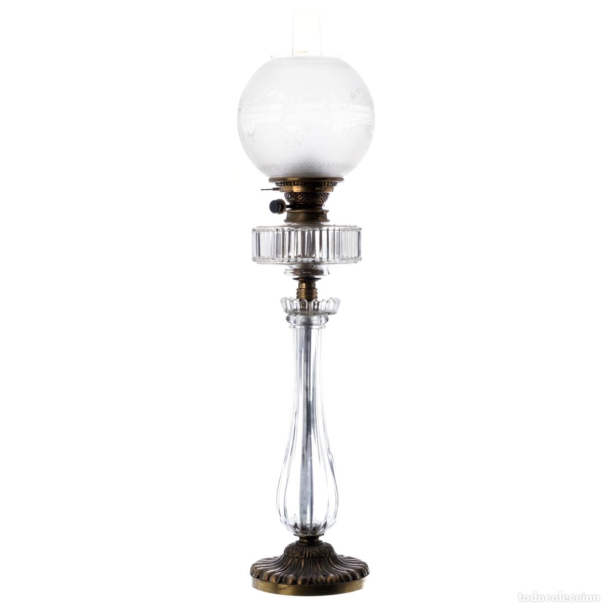 Antiquit&auml;ten: Iluminaci&oacute;n - L&aacute;mpara de mesa de aceite - Hinks & Son