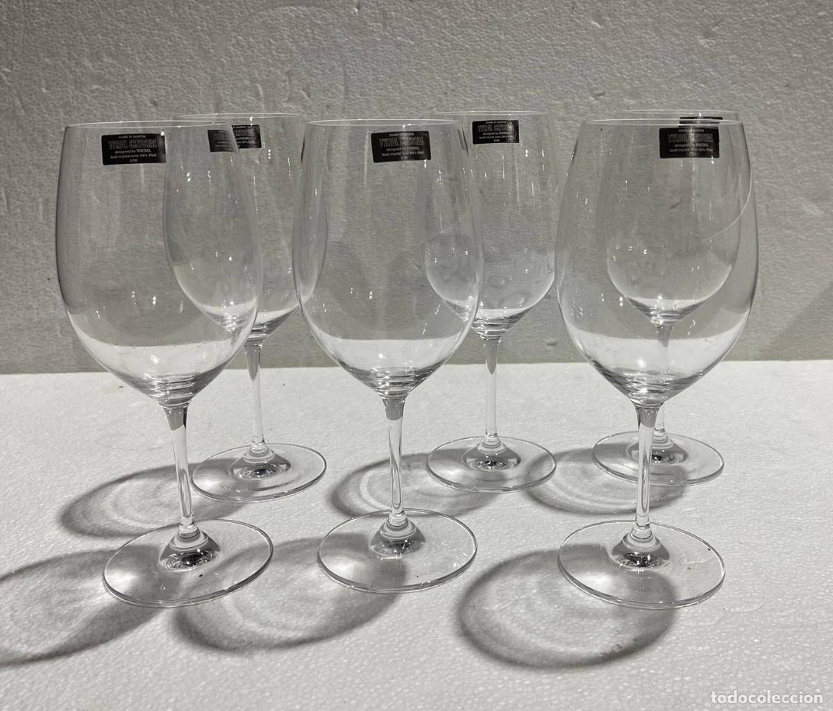 Antiques: Cristal y vidrio: seis copas de vino tinto Riedel