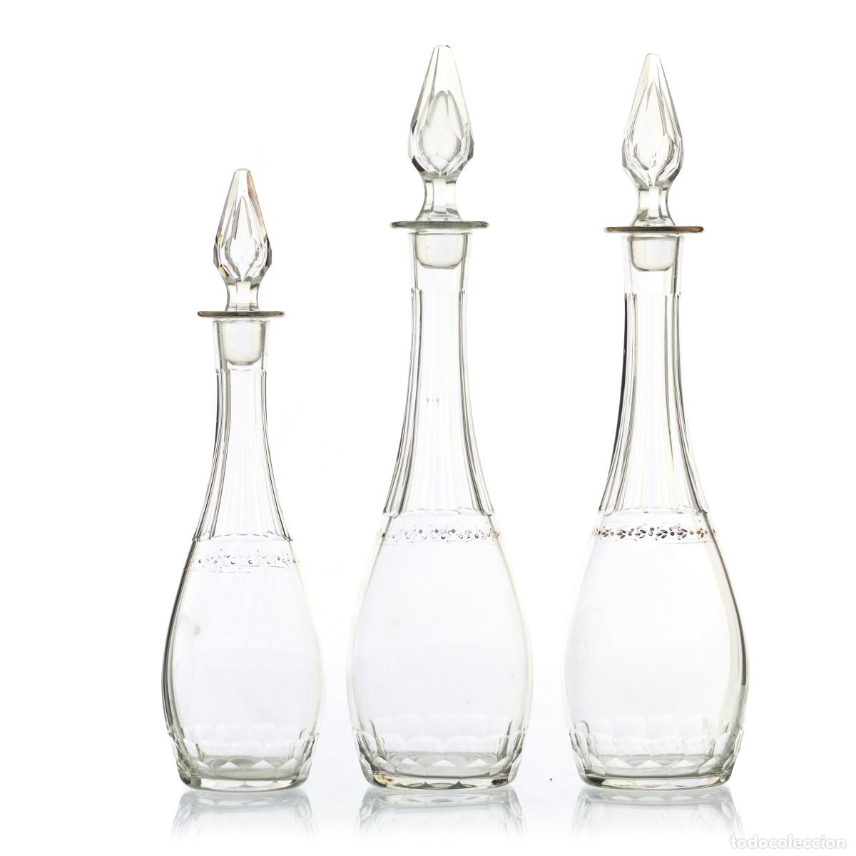 Oggetti Antichi: Cristal y vidrio - Tres botellas D. Maria
