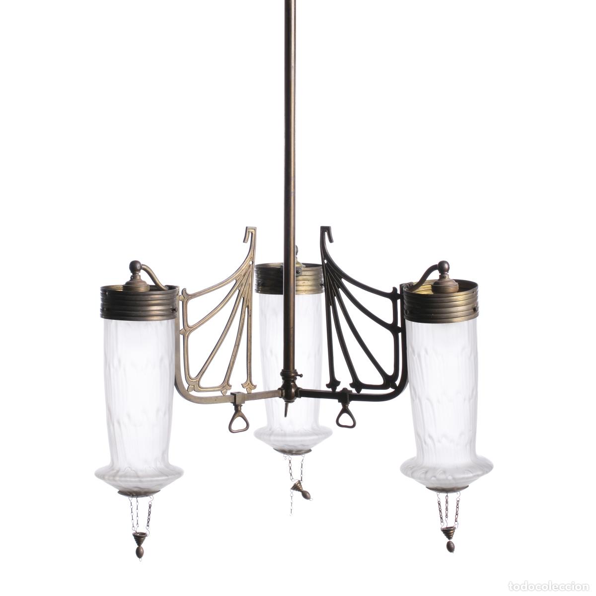 Antig&uuml;edades: Iluminaci&oacute;n - L&aacute;mpara de techo Art Nouveau