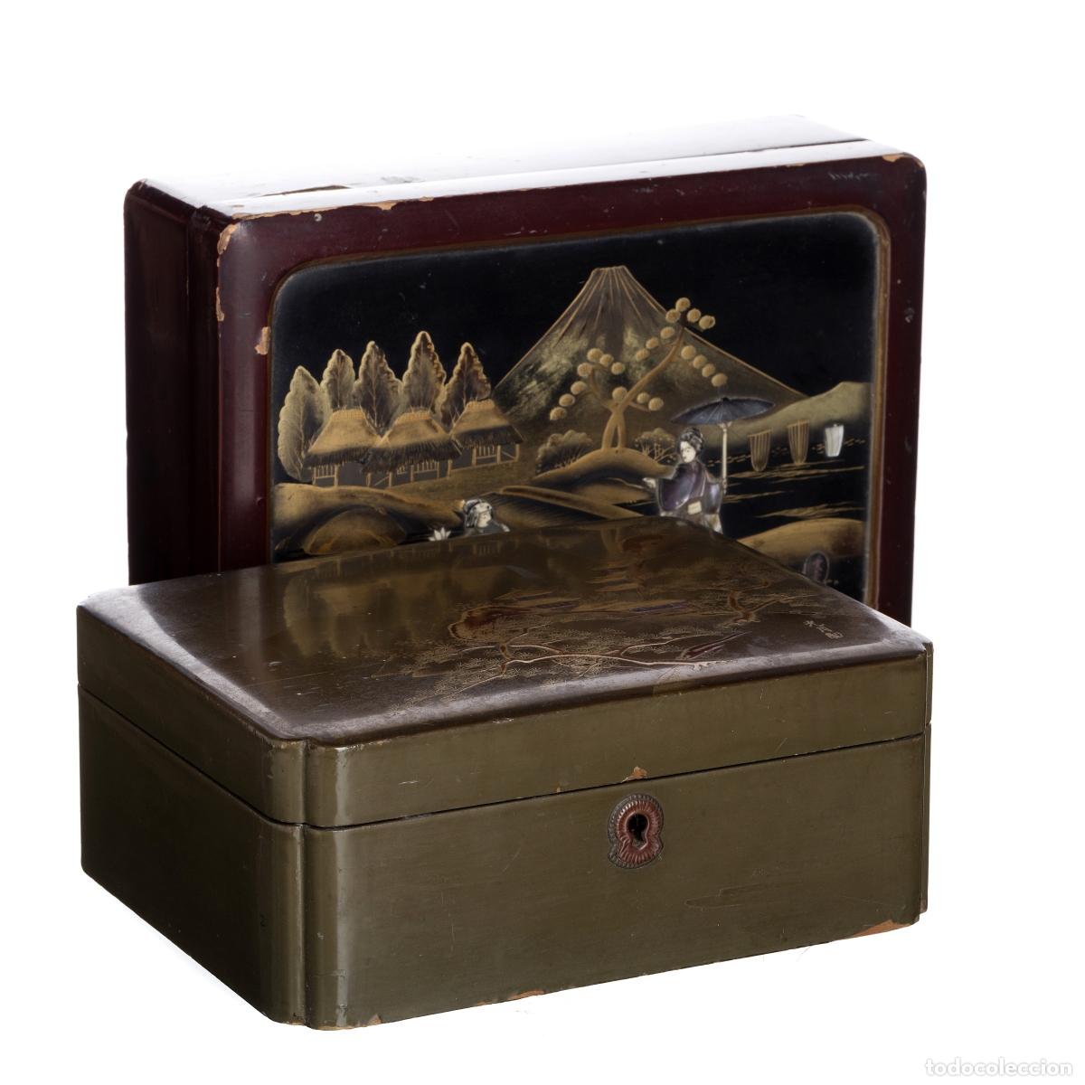 Antig&uuml;edades: Dos cajas con tapa - siglo XIX
