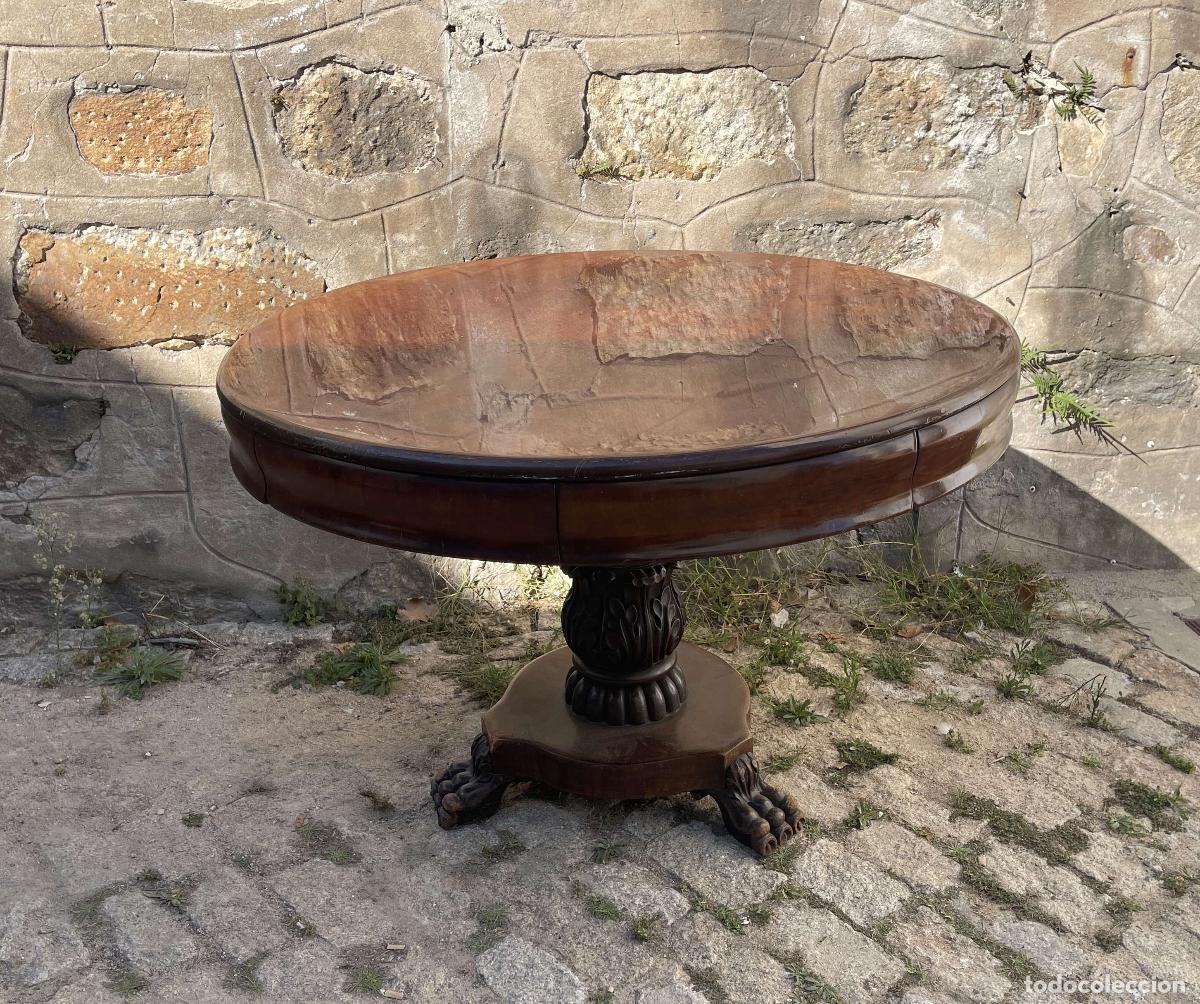 Antig&uuml;edades: Mesa de centro rom&aacute;ntica - siglo XIX - Foto 1