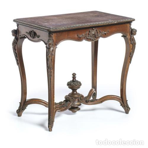 Antig&uuml;edades: Mesa de centro; estilo Luis XV - siglo XIX - Foto 1
