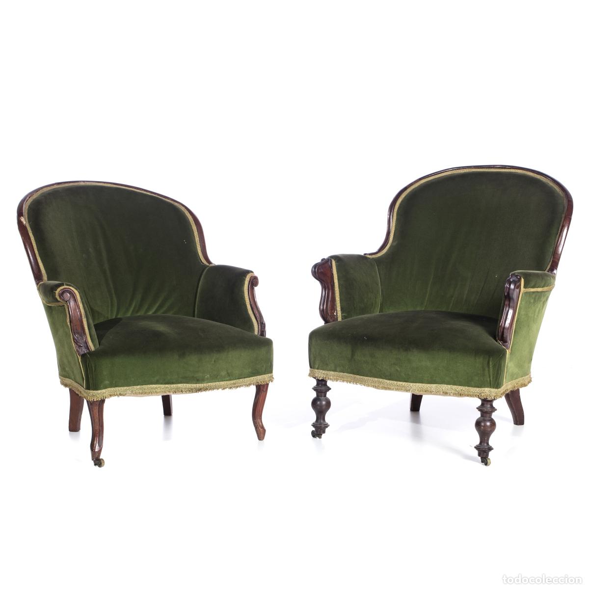 Antiquit&eacute;s: Par de sillones berg&egrave;re - siglo XIX