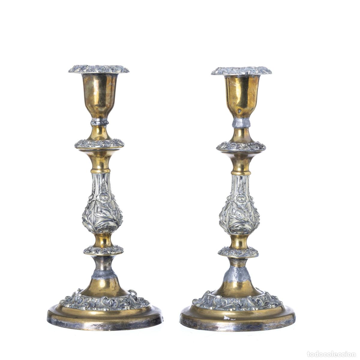 Antig&uuml;edades: Par de candelabros - siglo XIX - Foto 1