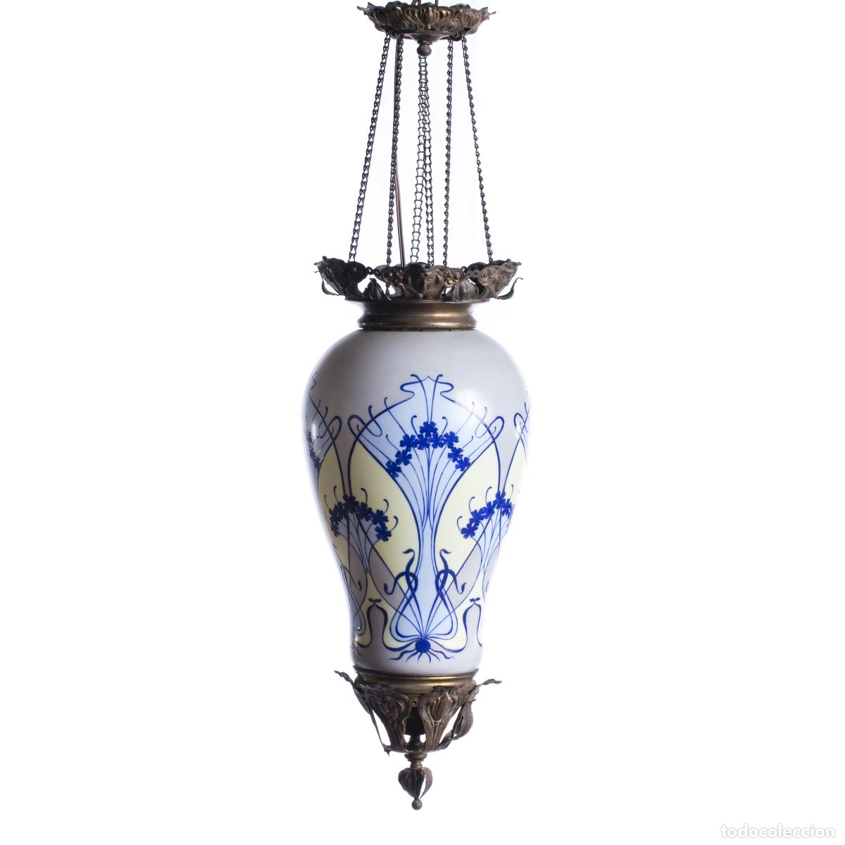 Antig&uuml;edades: Iluminaci&oacute;n - L&aacute;mpara de techo Art Nouveau