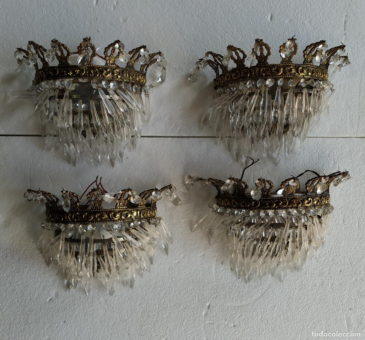 Antig&uuml;edades: Iluminaci&oacute;n: cuatro apliques de pared - Foto 1