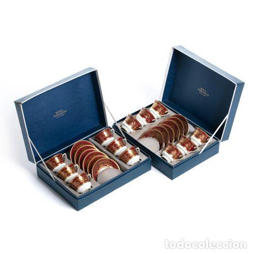 Antiguidades: Porcelana - Juego de doce tazas y platillos de caf&eacute; - Royal Worcester
