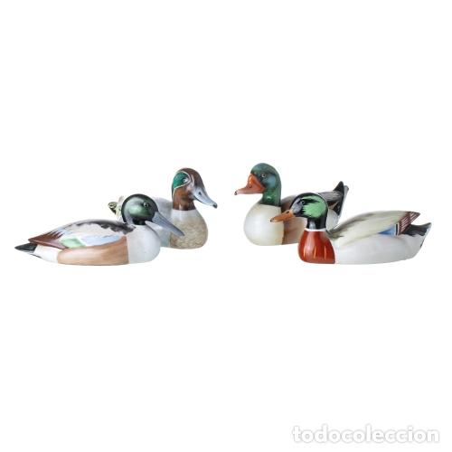 Antiguidades: Porcelana - Juego de cuatro esculturas de patos - Vista Alegre