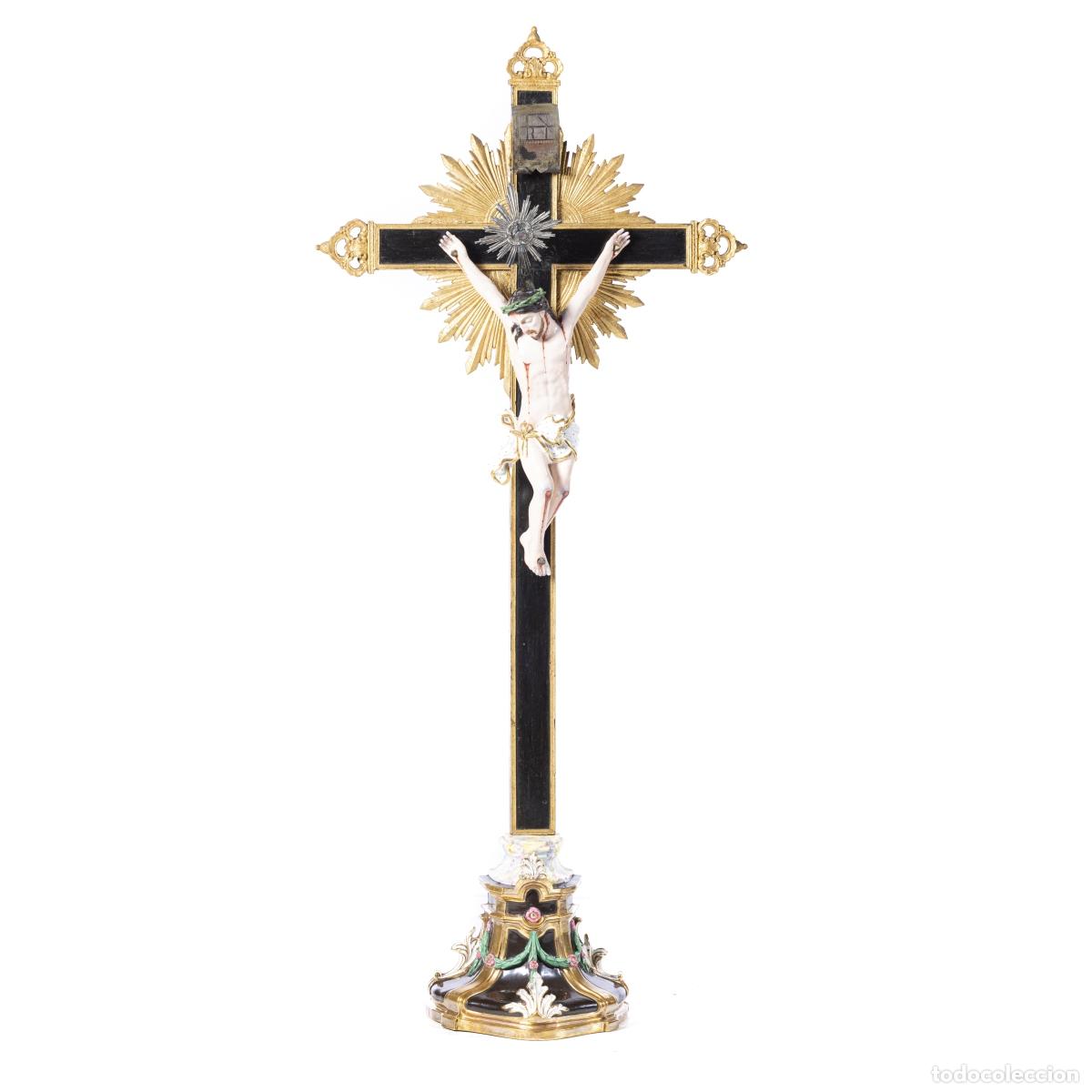 Antiques: Porcelana - Jesucristo crucificado - Par&iacute;s antiguo - siglo XIX