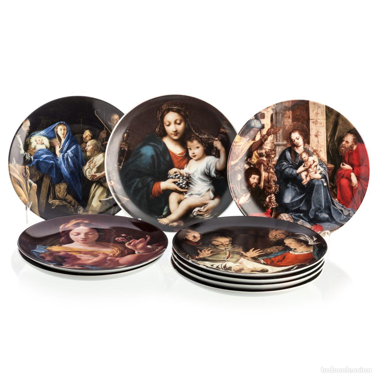 Antiques: Porcelana - Nueve platos con motivos navide&ntilde;os - Vista Alegre