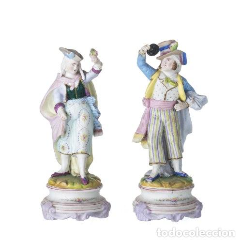 Antig&uuml;edades: Porcelana - Par de esculturas de porcelana