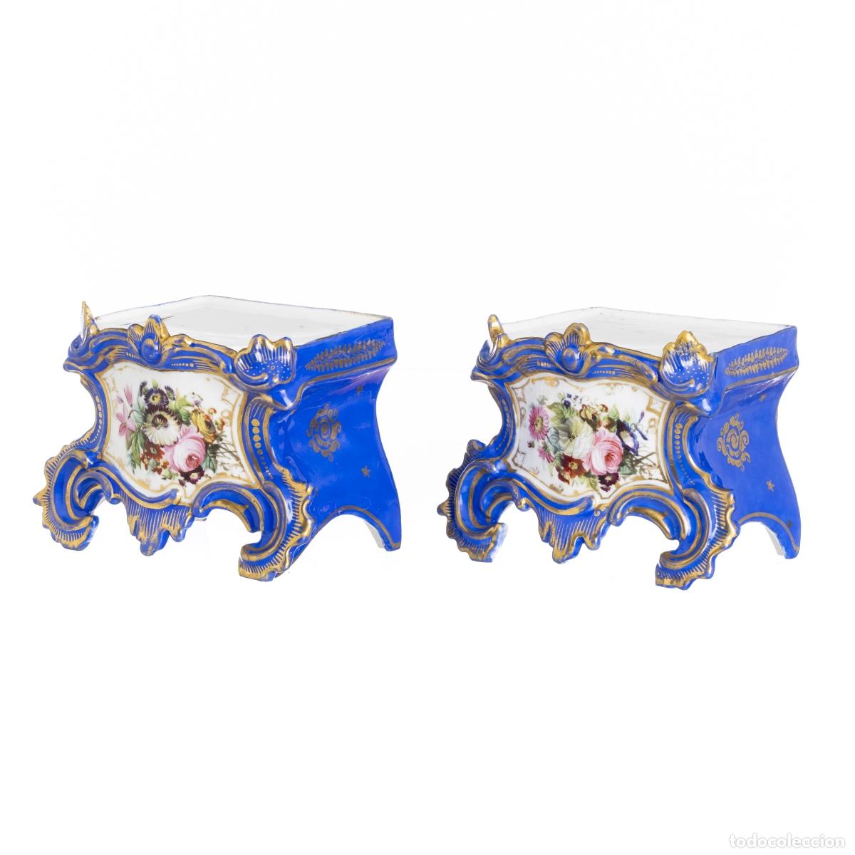 Antiguidades: Porcelana - Par de bases Veelho Paris - Siglo XIX