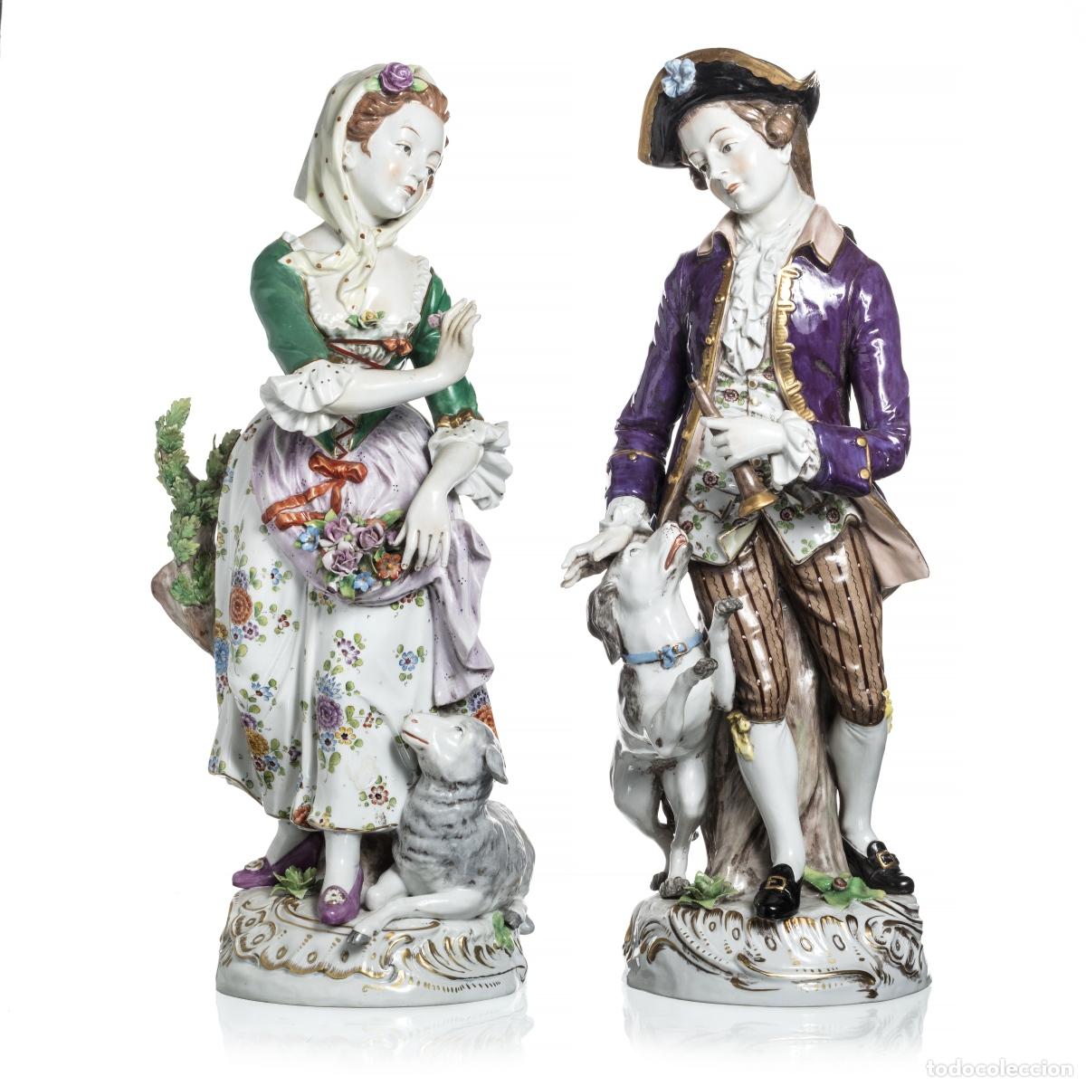 Antiques: Porcelana - Par de esculturas