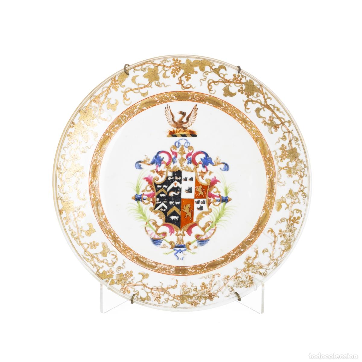 Oggetti Antichi: Porcelana - Plato revestido - Siglo XIX