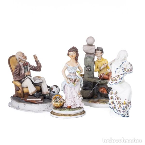 Antig&uuml;edades: Porcelana - Cuatro esculturas - Capodimonte