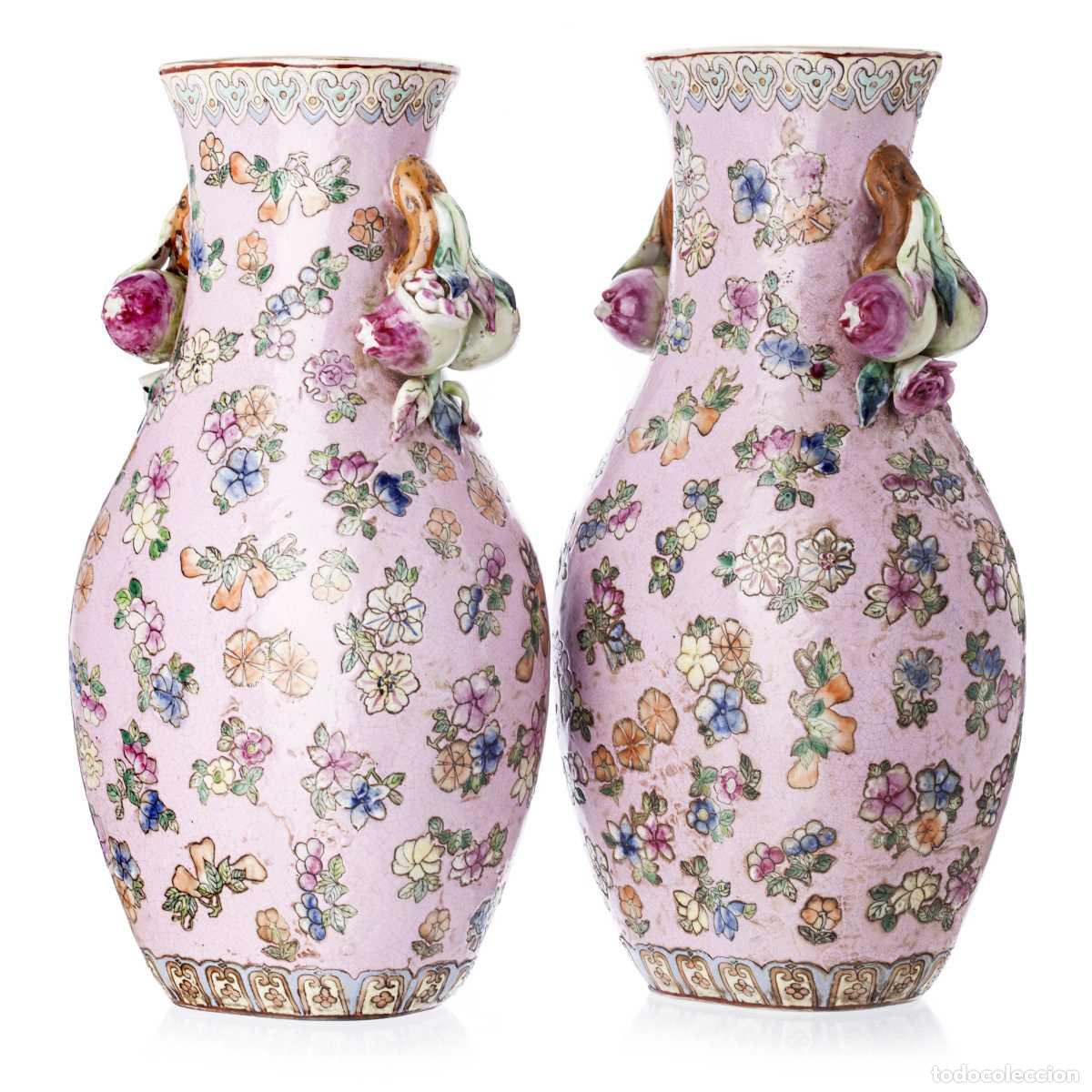 Antiques: Porcelana oriental - Par de jarrones