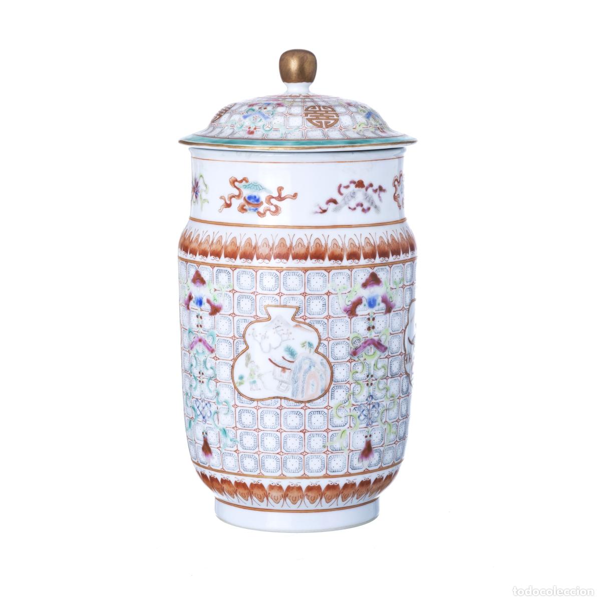 Antiques: Porcelana oriental - Tarro con tapa