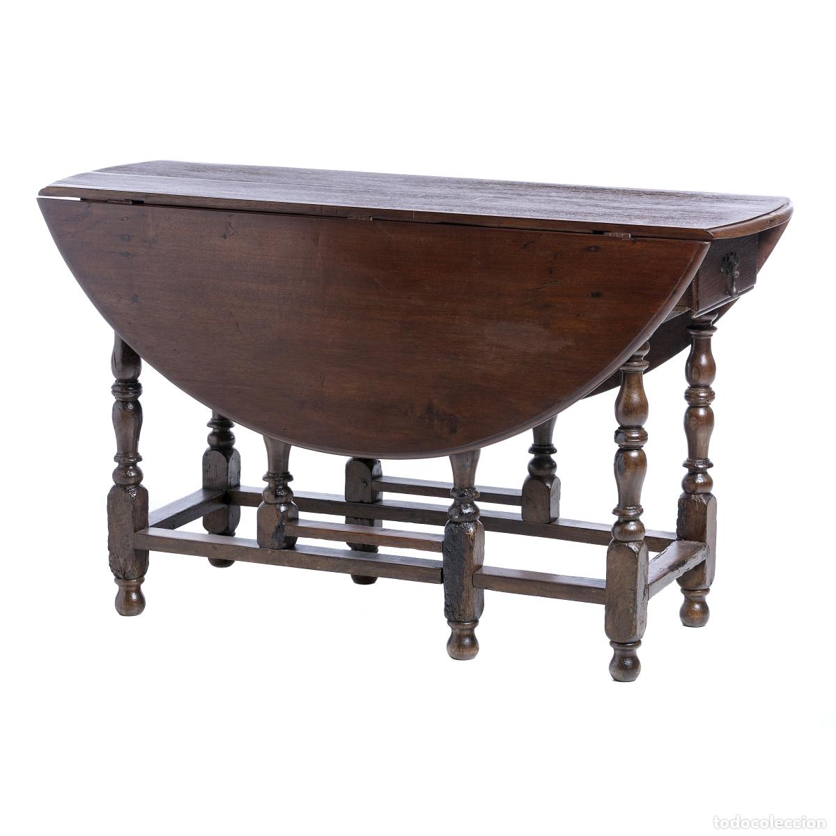 Antiquit&eacute;s: Mesa con alas de madera - siglo XIX