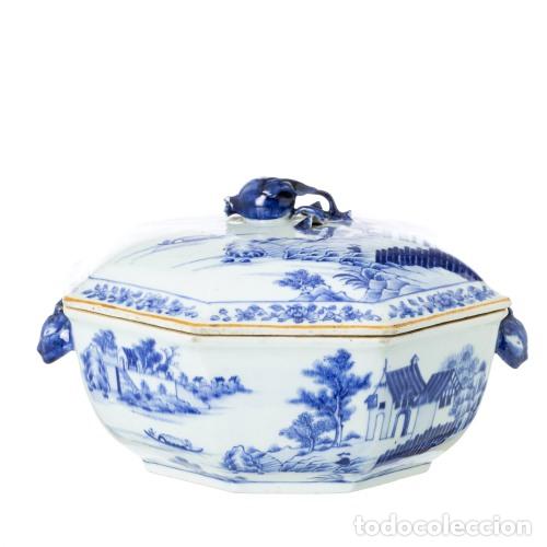Antiquit&auml;ten: Porcelana oriental - Sopera octogonal - Compa&ntilde;&iacute;a Brit&aacute;nica de las Indias Orientales