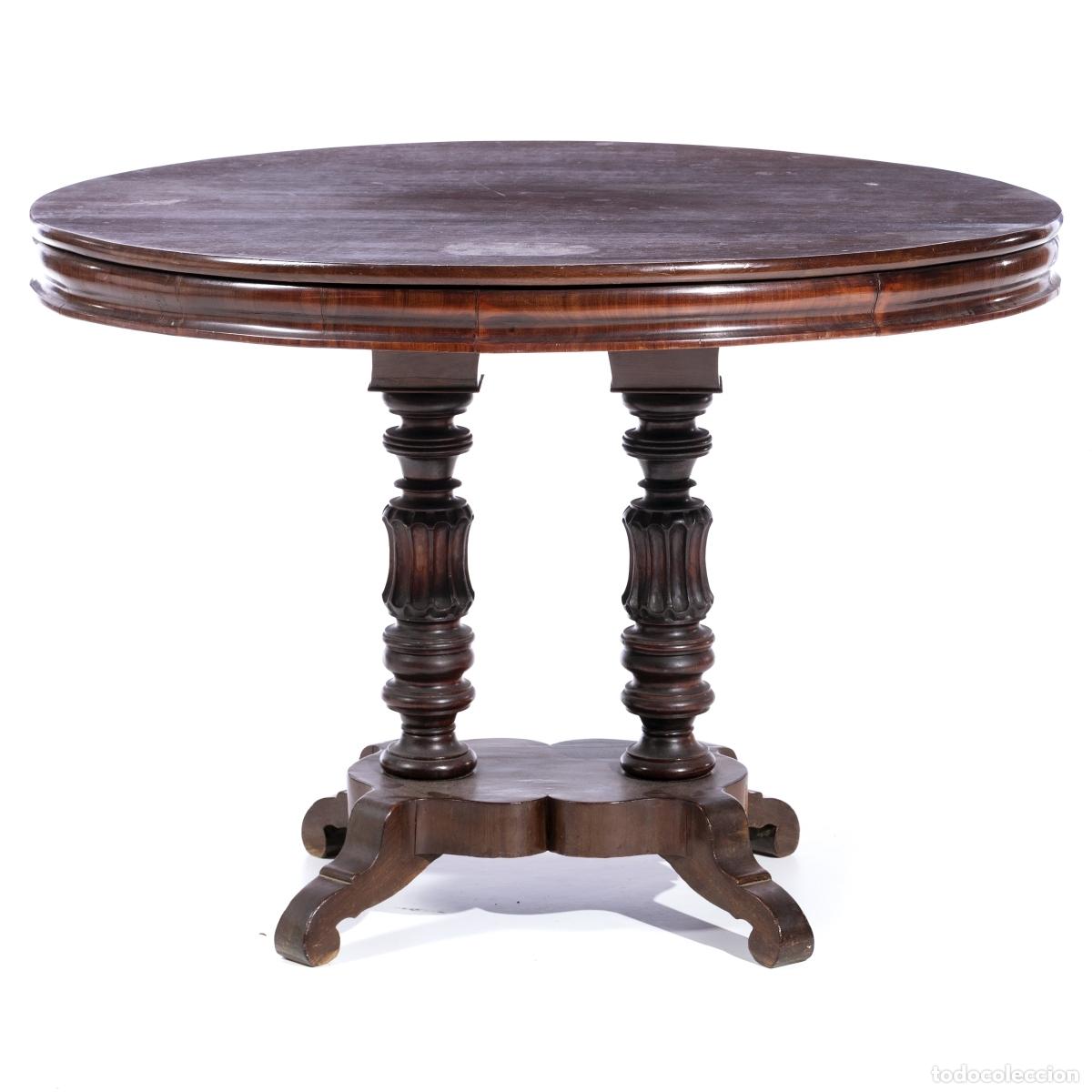 Antig&uuml;edades: Mesa de centro rom&aacute;ntica - siglo XIX - Foto 1