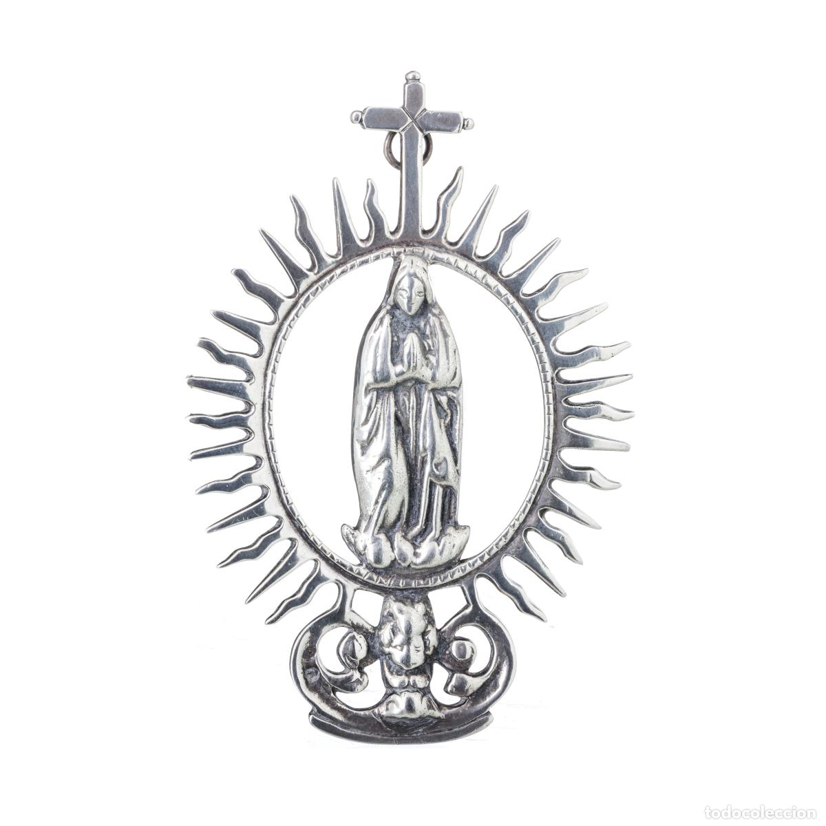 Antiques: Plata - Placa colgante de plata 'Nuestra Se&ntilde;ora' - siglo XIX