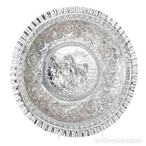 Antiguidades: Plata - Gran plato ceremonial de plata - Siglo XIX - Porto Coroa