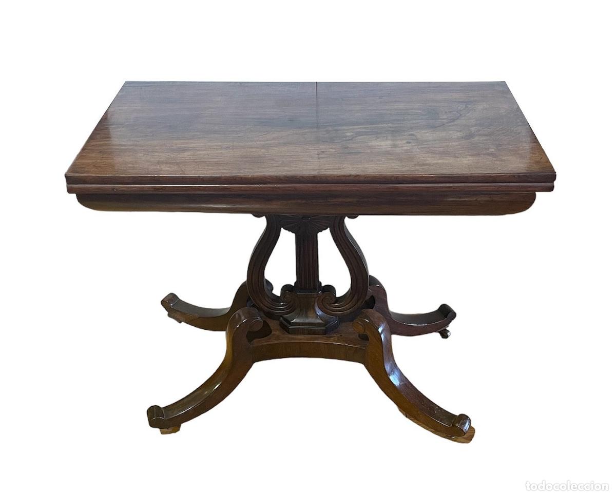 Antiquit&eacute;s: Mesa de juegos de palisandro - siglo XIX