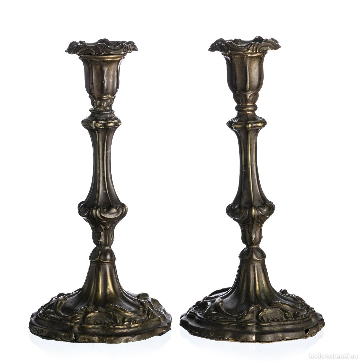 Antig&uuml;edades: Par de candelabros - Foto 1