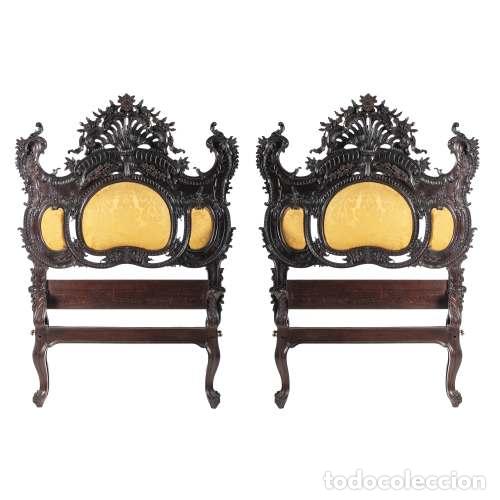Antiquit&auml;ten: Pareja de camas al estilo de Dom Jos&eacute; de Jacaranda, de madera - siglo XIX